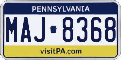 PA license plate MAJ8368