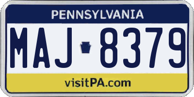 PA license plate MAJ8379