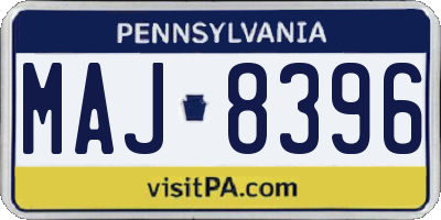 PA license plate MAJ8396