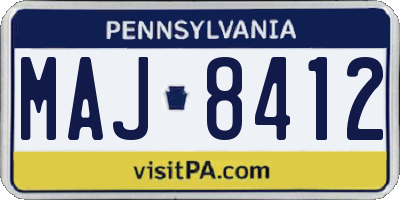PA license plate MAJ8412