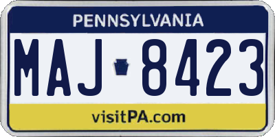 PA license plate MAJ8423