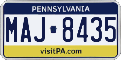 PA license plate MAJ8435