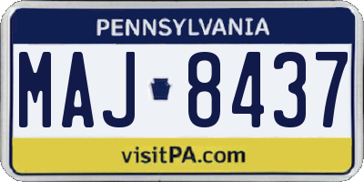 PA license plate MAJ8437