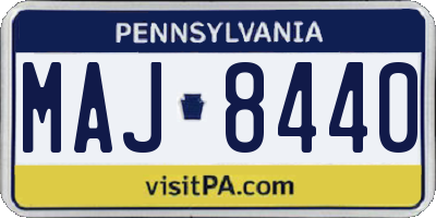 PA license plate MAJ8440