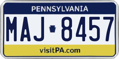 PA license plate MAJ8457