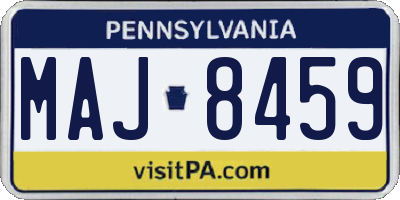 PA license plate MAJ8459