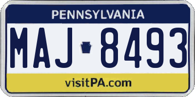 PA license plate MAJ8493