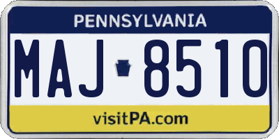 PA license plate MAJ8510