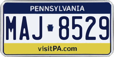 PA license plate MAJ8529