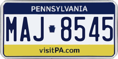 PA license plate MAJ8545