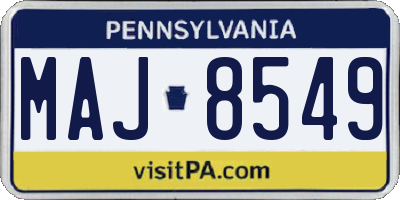 PA license plate MAJ8549