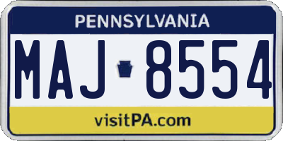 PA license plate MAJ8554