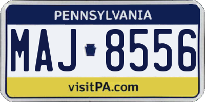 PA license plate MAJ8556