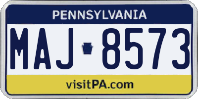 PA license plate MAJ8573