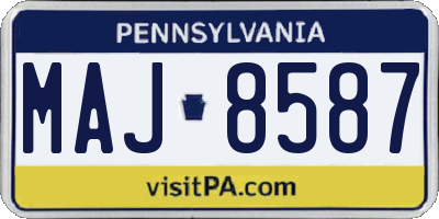 PA license plate MAJ8587