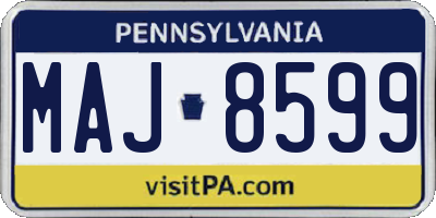 PA license plate MAJ8599