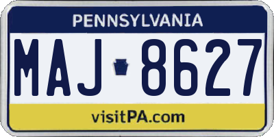 PA license plate MAJ8627