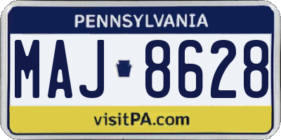 PA license plate MAJ8628