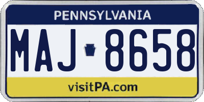 PA license plate MAJ8658