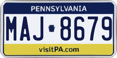 PA license plate MAJ8679