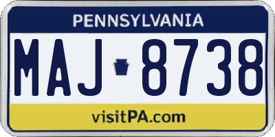 PA license plate MAJ8738
