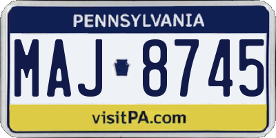 PA license plate MAJ8745