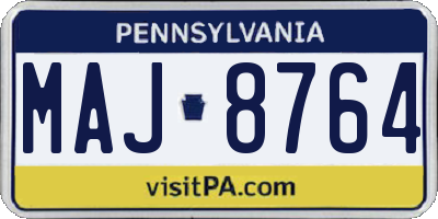 PA license plate MAJ8764