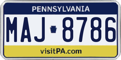 PA license plate MAJ8786