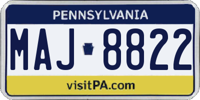 PA license plate MAJ8822
