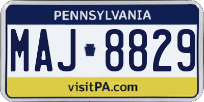 PA license plate MAJ8829