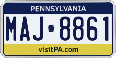 PA license plate MAJ8861