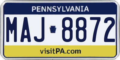 PA license plate MAJ8872