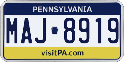 PA license plate MAJ8919