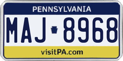 PA license plate MAJ8968