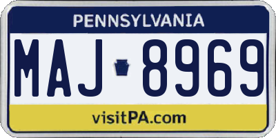 PA license plate MAJ8969
