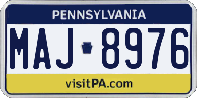 PA license plate MAJ8976