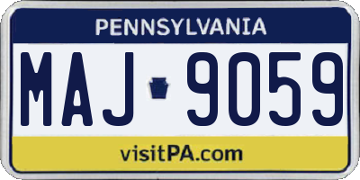 PA license plate MAJ9059