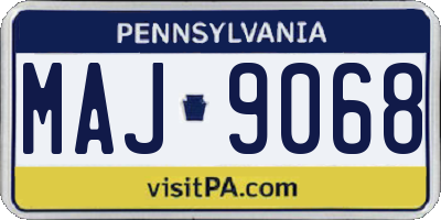 PA license plate MAJ9068