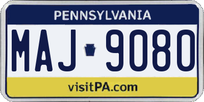 PA license plate MAJ9080