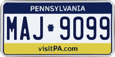 PA license plate MAJ9099