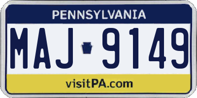 PA license plate MAJ9149