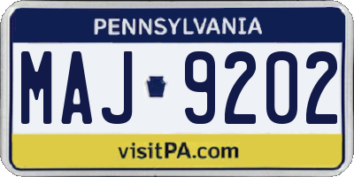 PA license plate MAJ9202