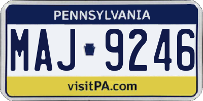 PA license plate MAJ9246