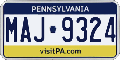 PA license plate MAJ9324