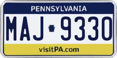 PA license plate MAJ9330