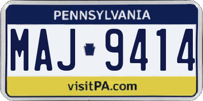 PA license plate MAJ9414