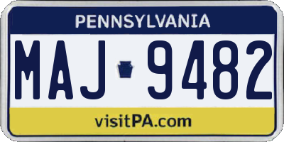 PA license plate MAJ9482