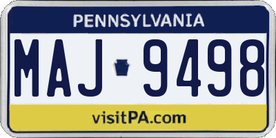 PA license plate MAJ9498