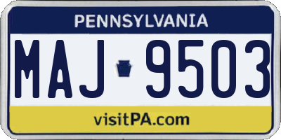 PA license plate MAJ9503