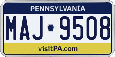 PA license plate MAJ9508